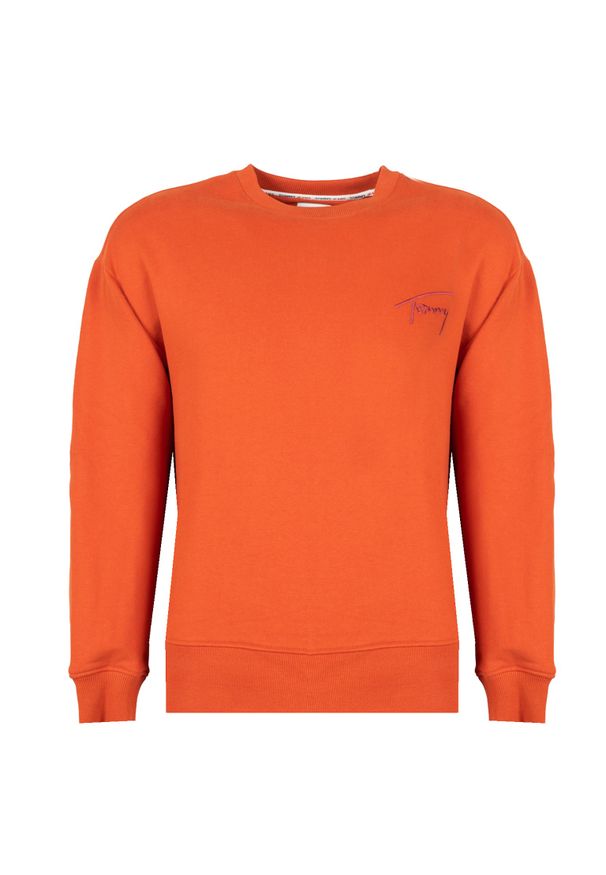 TOMMY HILFIGER - Tommy Jeans Bluza | DM0DM12373 | Mężczyzna | Pomarańczowy. Okazja: na co dzień. Kolor: pomarańczowy. Materiał: bawełna, poliester. Wzór: aplikacja. Styl: casual