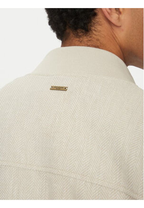 Guess Kurtka bomber M5GL24 WH720 Beżowy Regular Fit. Kolor: beżowy. Materiał: bawełna