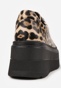 Renee - Panterkowe Sneakersy Vices na Grubej Podeszwie Tuliri. Materiał: jeans. Obcas: na platformie #2