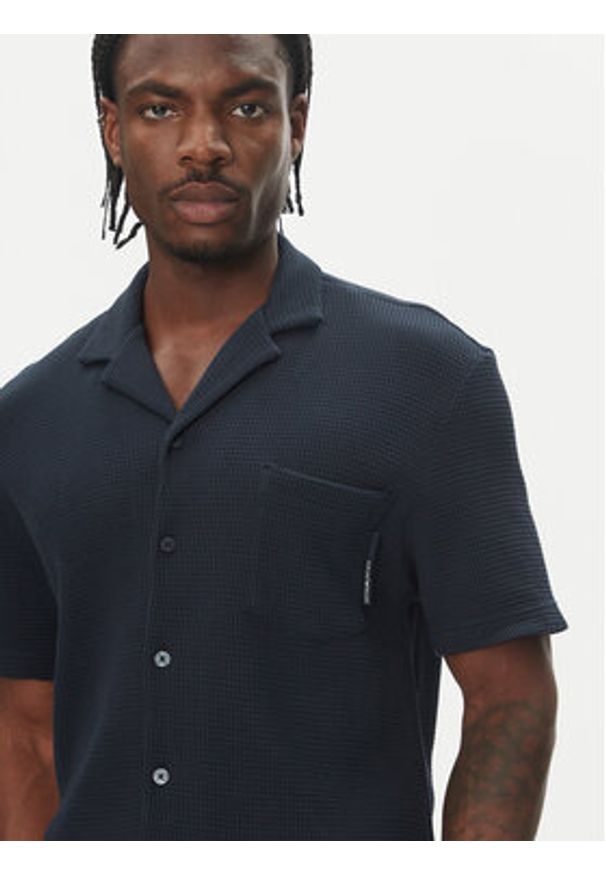 Emporio Armani Underwear Koszula EM000633 AF10792 UB102 Granatowy Regular Fit. Kolor: niebieski. Materiał: bawełna