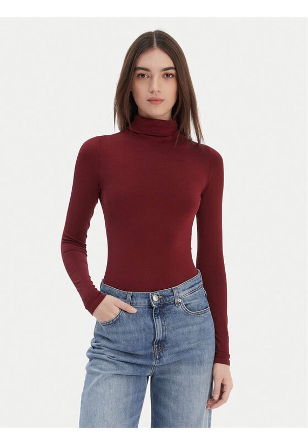 Wolford Body Colorado 75083 Bordowy Slim Fit. Kolor: czerwony. Materiał: bawełna