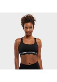 SIROKO - Stanik sportowy Fitness Damski Cardio Wysokie wsparcie. Kolor: czarny. Materiał: nylon. Sport: fitness