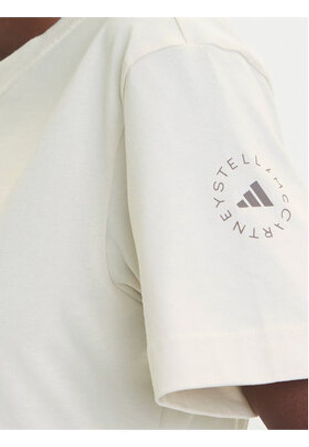 Adidas by Stella McCartney - adidas by Stella McCartney T-Shirt JX6775 Beżowy Regular Fit. Kolor: beżowy. Materiał: bawełna