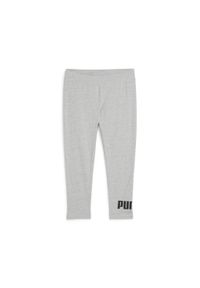 Puma - Damskie legginsy 3/4 z małym logo No. 1 ESS PUMA Light Gray Heather. Kolor: szary. Materiał: guma. Wzór: nadruk. Sport: turystyka piesza