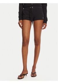 Juicy Couture Szorty sportowe JCWHS125312 Czarny Loose Fit. Kolor: czarny. Materiał: bawełna