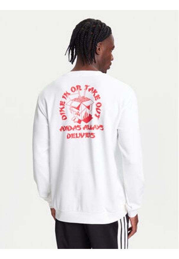 Adidas - adidas Bluza Food Noodle Graphic JW4347 Biały Regular Fit. Kolor: biały. Materiał: bawełna