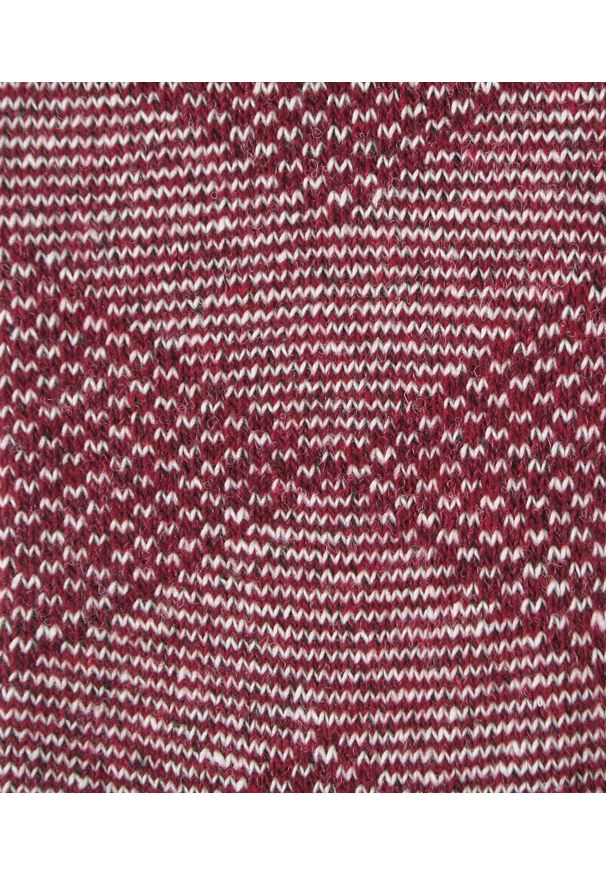 His Story - Ciepłe Wełniane Skarpetki Zimowe - Bordowe ze Wzorem. Kolor: czerwony. Materiał: wełna, elastan, poliamid. Wzór: geometria