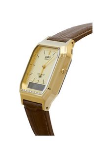 Casio Zegarek AQ-230EGL-9AEF Brązowy. Kolor: brązowy. Materiał: skóra #4