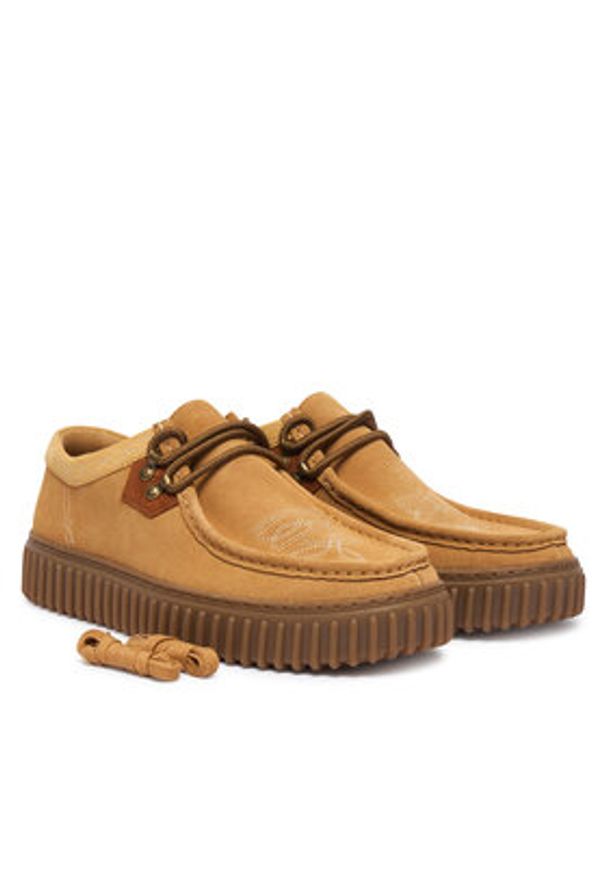 Clarks Półbuty Torhill Lo 26327293 Brązowy jasny. Kolor: brązowy. Materiał: skóra, zamsz