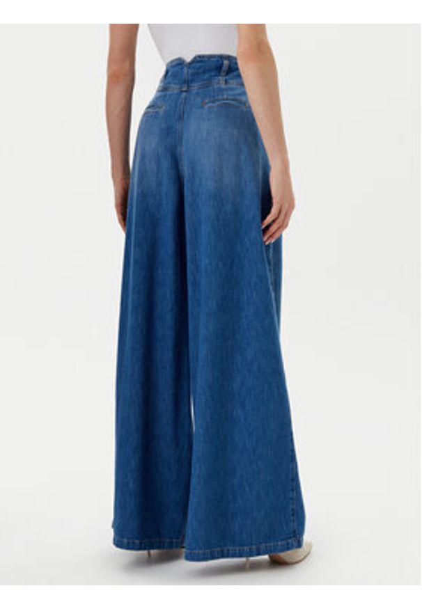 TwinSet - TWINSET Jeansy 251TP2611 Niebieski Wide Leg. Kolor: niebieski