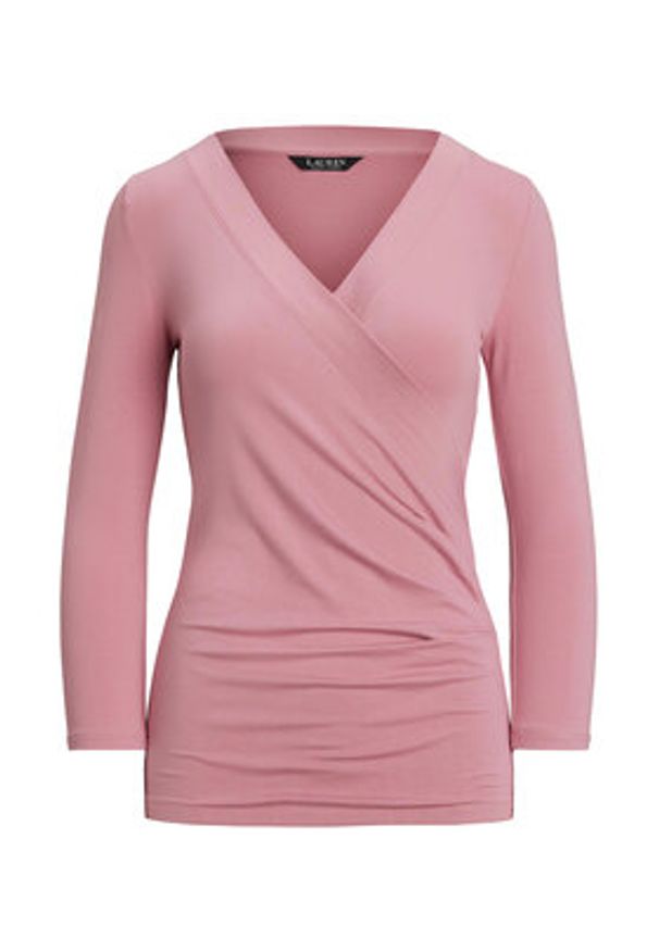 Lauren Ralph Lauren - LAUREN RALPH LAUREN Bluzka 200824366027 Różowy Slim Fit. Kolor: różowy. Materiał: wiskoza