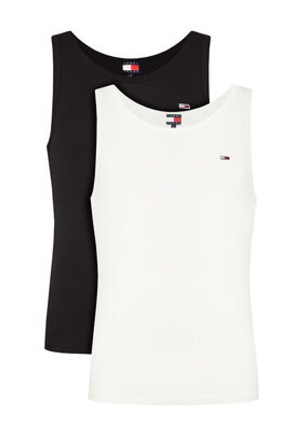 Tommy Jeans Komplet 2 tank topów DM0DM20769 Kolorowy Slim Fit. Materiał: bawełna. Wzór: kolorowy