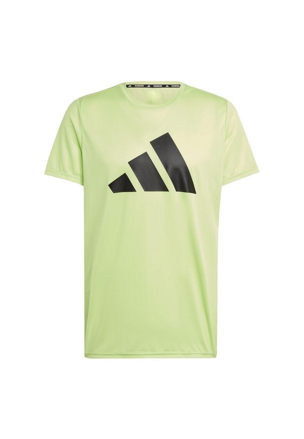 Adidas - Koszulka Run It. Kolor: żółty, wielokolorowy, zielony. Materiał: materiał. Sport: bieganie