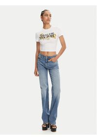 Versace Jeans Couture T-Shirt 78HAHC05 Biały Slim Fit. Kolor: biały. Materiał: bawełna #3