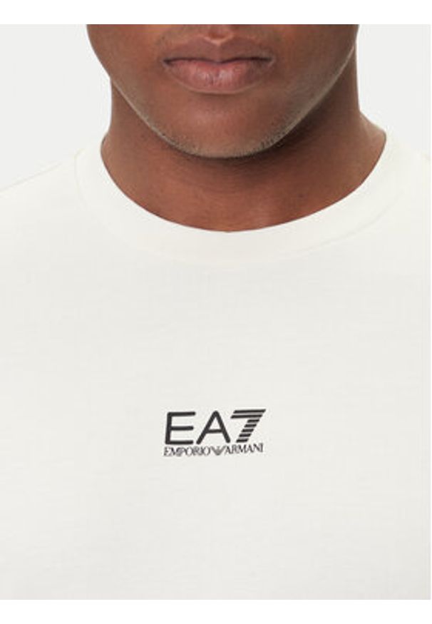 EA7 Emporio Armani Bluza 8NPM30 PJVRZ U1105 Beżowy Regular Fit. Kolor: beżowy. Materiał: bawełna