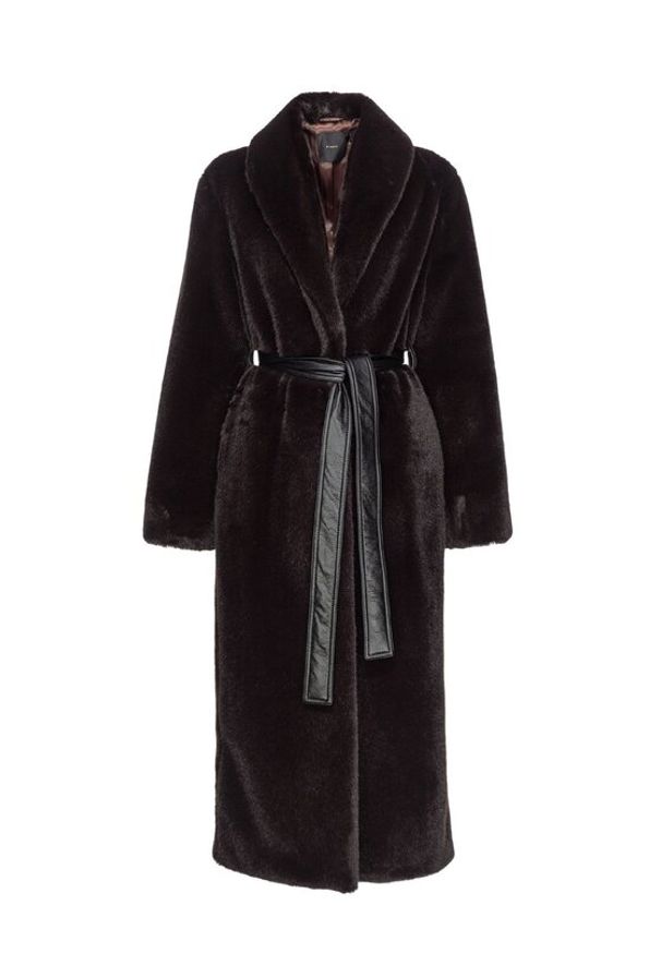 Pinko - PINKO Futro COMORE 103824 A1ZM M28 Brązowy Regular Fit. Kolor: brązowy. Materiał: futro