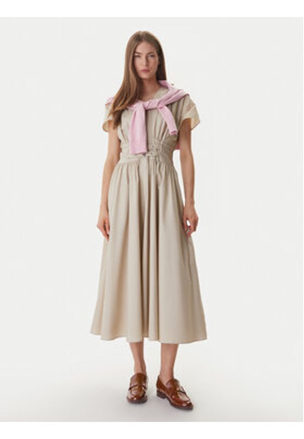 TOMMY HILFIGER - Tommy Hilfiger Bluza UW0UW06093 Beżowy Regular Fit. Kolor: beżowy. Materiał: bawełna