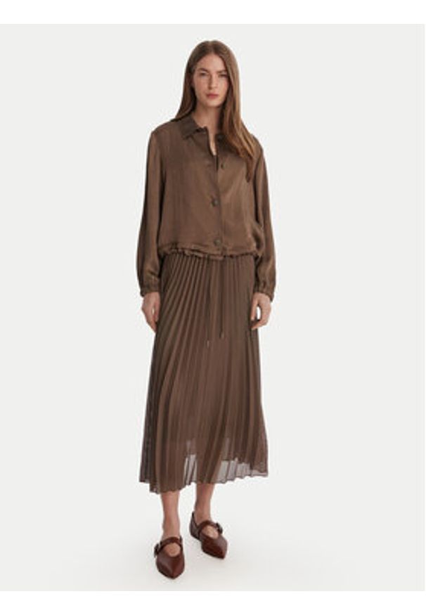 Marella Koszula Albatro 2613041045 Brązowy Regular Fit. Kolor: brązowy. Materiał: acetat