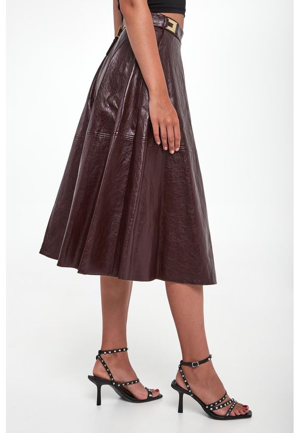 Elisabetta Franchi - Spódnica midi z ekoskóry ELISABETTA FRANCHI