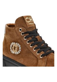 Brązowe Sneakersy CheBello Wygodne Skórzane Buty Damskie. Okazja: na co dzień. Kolor: brązowy. Materiał: skóra. Szerokość cholewki: normalna. Styl: casual #10
