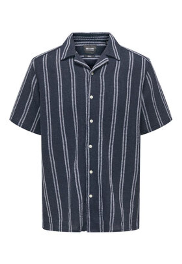 Only & Sons Koszula 22025659 Granatowy Regular Fit. Kolor: niebieski. Materiał: syntetyk