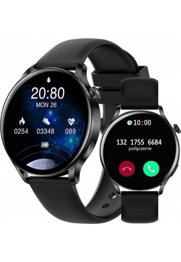 Smartwatch Rubicon Smartwatch damski z funkcją rozmowy Rubicon SMARUB130 z czarnym paskiem RNCE81. Rodzaj zegarka: smartwatch. Kolor: czarny
