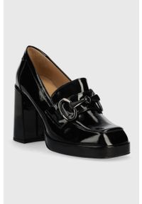 Wojas czółenka skórzane kolor czarny na słupku 4621631. Kolor: czarny. Materiał: skóra. Obcas: na słupku. Wysokość obcasa: średni #3