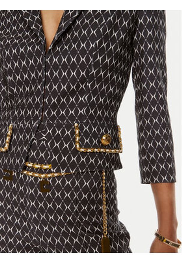 Elisabetta Franchi Marynarka GI-S85-46E2 Czarny Regular Fit. Kolor: czarny. Materiał: syntetyk