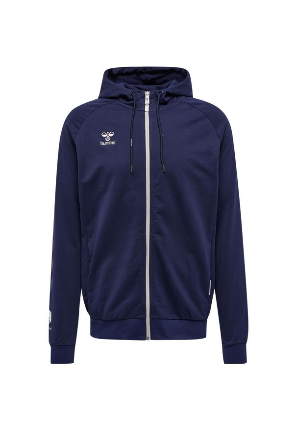 Bawełniana bluza z kapturem zapinana na zamek Hummel Move Grid. Typ kołnierza: kaptur. Kolor: niebieski. Materiał: bawełna. Sport: fitness