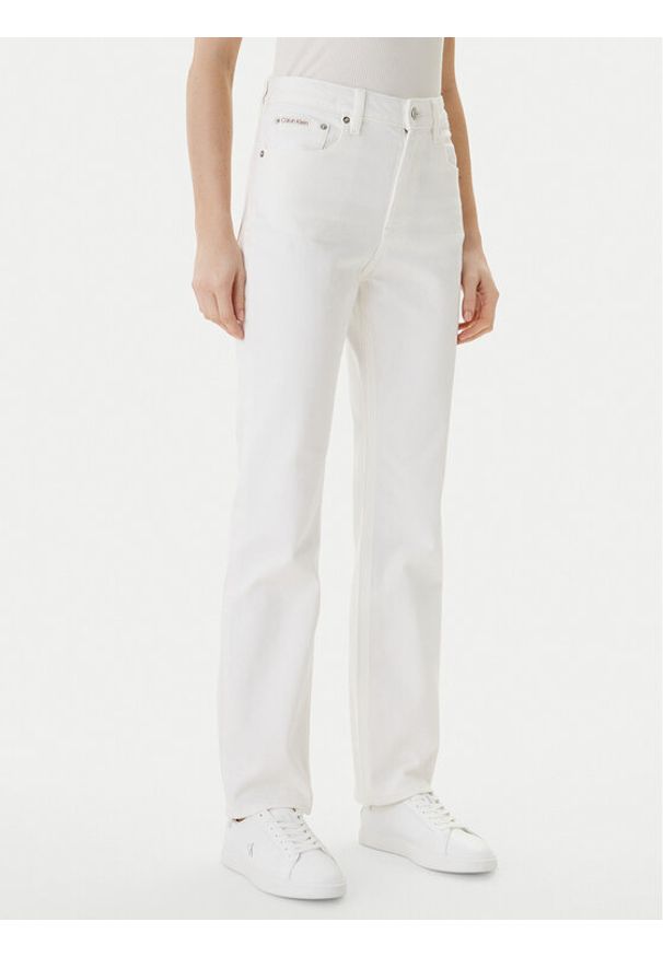 Calvin Klein Jeans Jeansy LV047F712G Écru Straight Fit