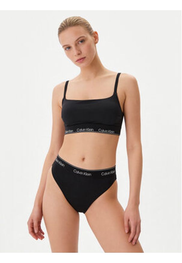 Calvin Klein Swimwear Góra od bikini LV00Q61130 Czarny. Kolor: czarny. Materiał: syntetyk