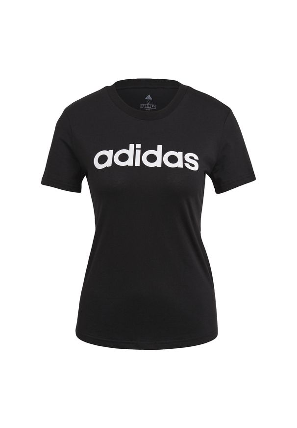 Adidas - T-shirt damski z logo adidas Essentials. Kolor: czarny, biały, wielokolorowy. Sport: taniec, joga i pilates