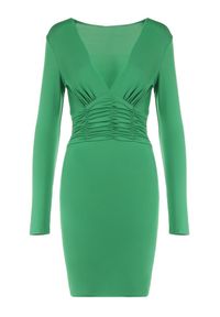 Born2be - Zielona Sukienka Kallephone. Kolor: zielony. Długość rękawa: długi rękaw. Styl: elegancki. Długość: mini #4