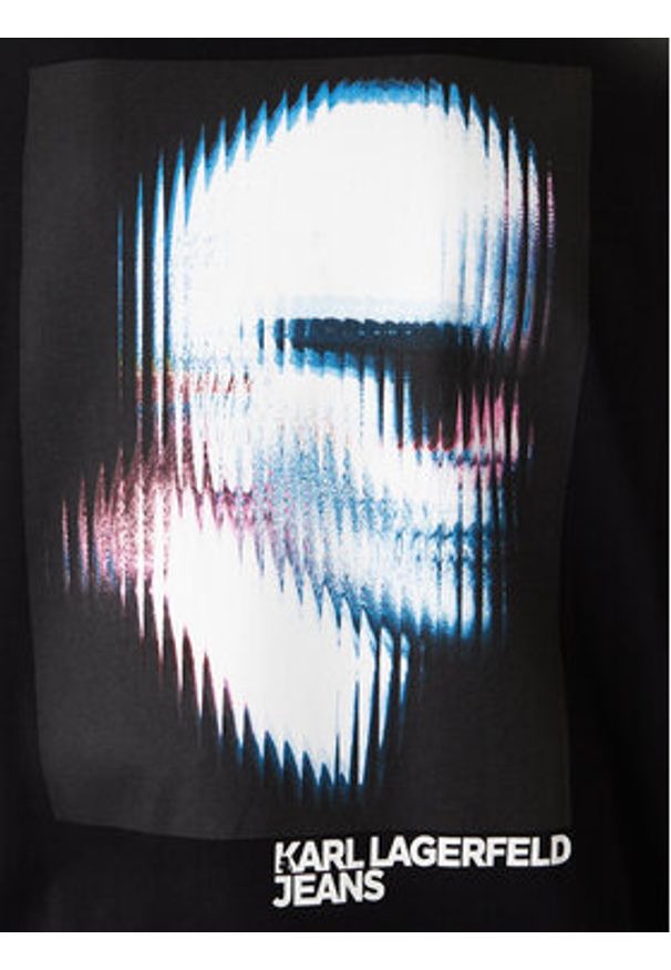 Karl Lagerfeld Jeans T-Shirt B1M17069 Czarny Regular Fit. Kolor: czarny. Materiał: bawełna