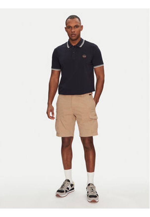 Napapijri Polo E-Macas NP0A4ID51761 Granatowy Regular Fit. Typ kołnierza: polo. Kolor: niebieski. Materiał: bawełna