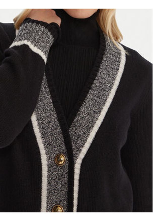 Luisa Spagnoli Kardigan Ceneriera 100206 Czarny Regular Fit. Kolor: czarny. Materiał: wełna