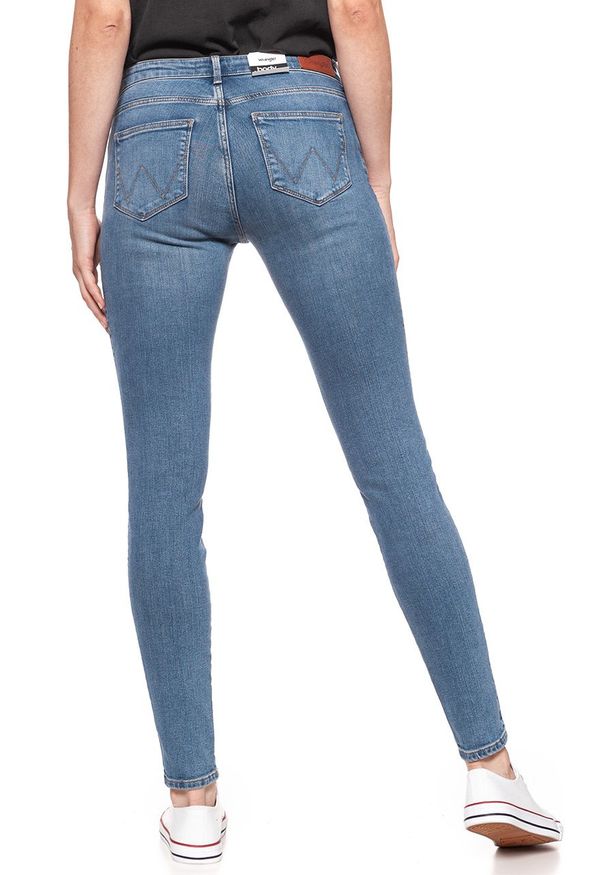 Wrangler - WRANGLER SKINNY JOLLY GREENS W28KUF28I 112128343. Wzór: aplikacja