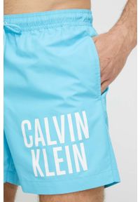 Calvin Klein szorty kąpielowe kolor niebieski. Kolor: niebieski. Materiał: tkanina, poliester, materiał #2