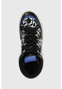 Karl Lagerfeld Jeans sneakersy skórzane KREW kolor czarny KLJ53043. Nosek buta: okrągły. Zapięcie: sznurówki. Kolor: czarny. Materiał: skóra. Szerokość cholewki: normalna #5