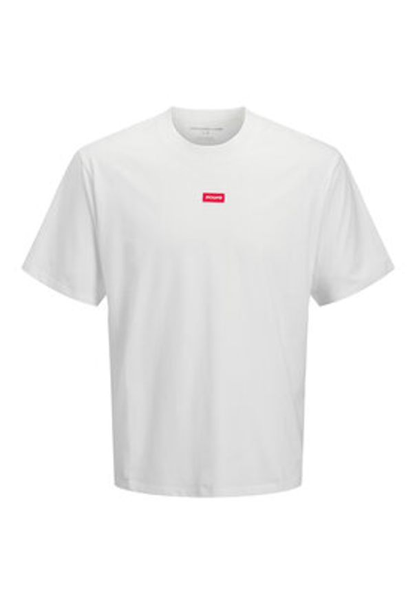 Jack & Jones T-Shirt Club Badge 12295036 Biały Regular Fit. Kolor: biały. Materiał: bawełna