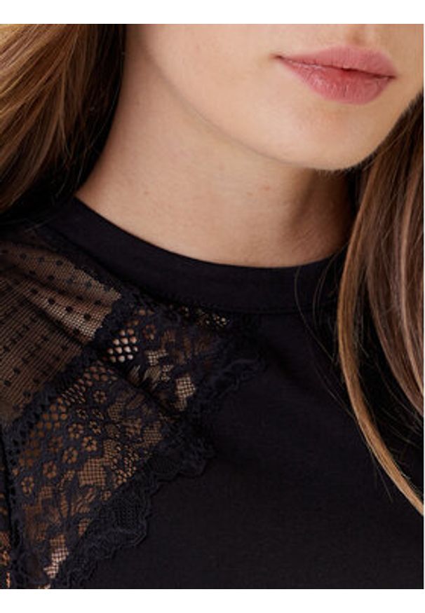 Morgan Bluzka 252-DODO Czarny Slim Fit. Kolor: czarny. Materiał: syntetyk