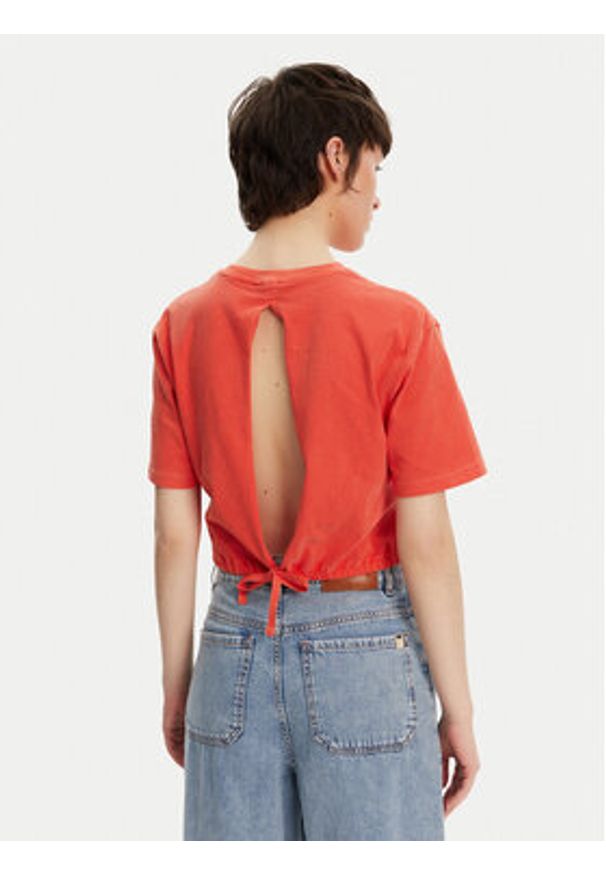 Tommy Jeans T-Shirt DW0DW20324 Pomarańczowy Relaxed Fit. Kolor: pomarańczowy. Materiał: bawełna