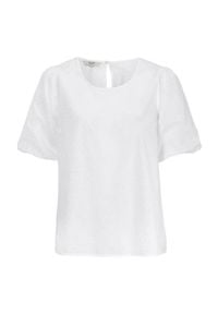 Cellbes Bluzka z bufiastymi rękawami biały female biały 50/52. Kolor: biały. Materiał: tkanina, bawełna. Długość: krótkie. Styl: elegancki #1