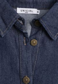 Renee - Granatowa Koszula z Bawełny Ściągana w Talii Troczkami Hettia. Kolor: niebieski. Materiał: bawełna. Styl: elegancki #2