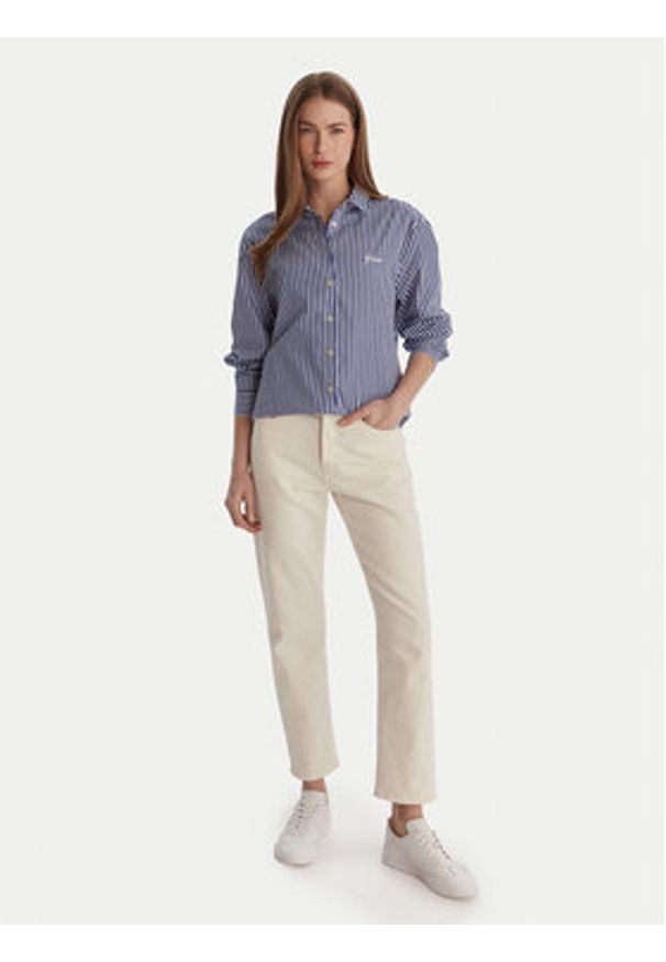 Guess Koszula W6GH39 W1849 Niebieski Relaxed Fit. Kolor: niebieski. Materiał: bawełna