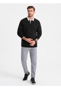 Ombre Clothing - Spodnie męskie jeansowe bez przetarć SLIM FIT - szare V1 - Rozmiar: L. Okazja: na co dzień. Kolor: szary. Materiał: jeans. Wzór: gładki. Styl: sportowy, casual, elegancki