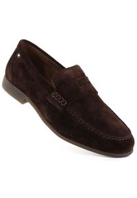 Zamszowe mokasyny męskie miękkie czekoladowe Bugatti 311-AW660-1400-6100. Kolor: brązowy. Materiał: zamsz, nubuk #1