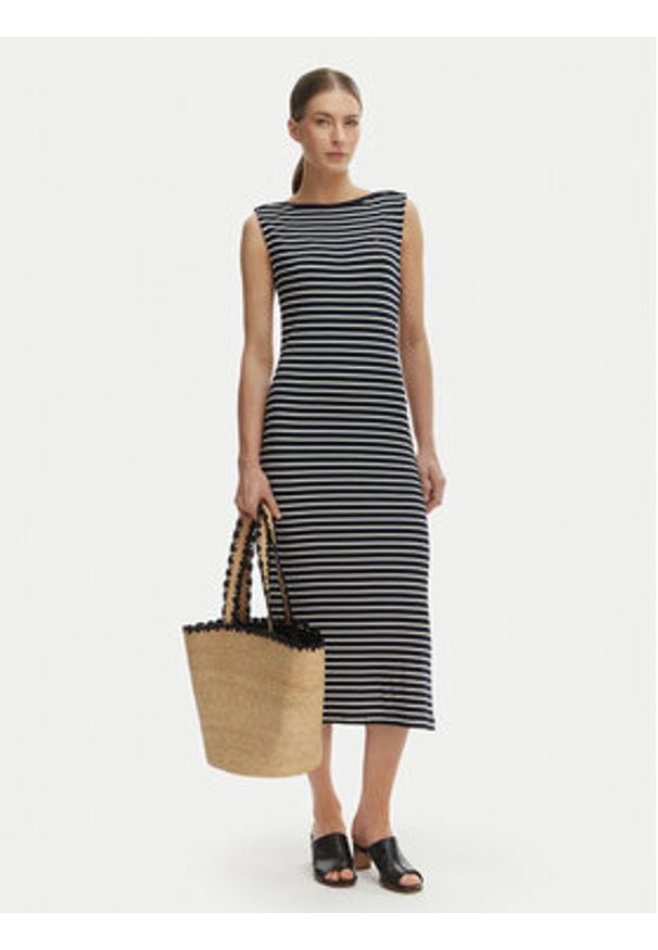 TOMMY HILFIGER - Tommy Hilfiger Sukienka codzienna WW0WW49311 Granatowy Slim Fit. Okazja: na co dzień. Kolor: niebieski. Materiał: wiskoza. Typ sukienki: proste. Styl: casual