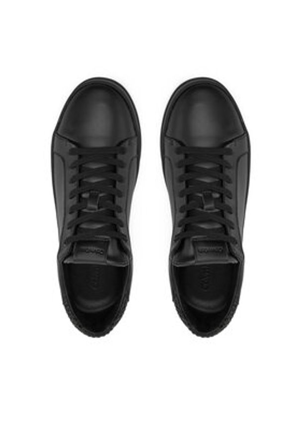 Calvin Klein Sneakersy Low Top Lace Up Woven HM0HM01767 Czarny. Kolor: czarny. Materiał: skóra