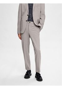 Selected Homme Spodnie garniturowe 16092485 Szary Slim Fit. Kolor: szary. Materiał: syntetyk, wiskoza
